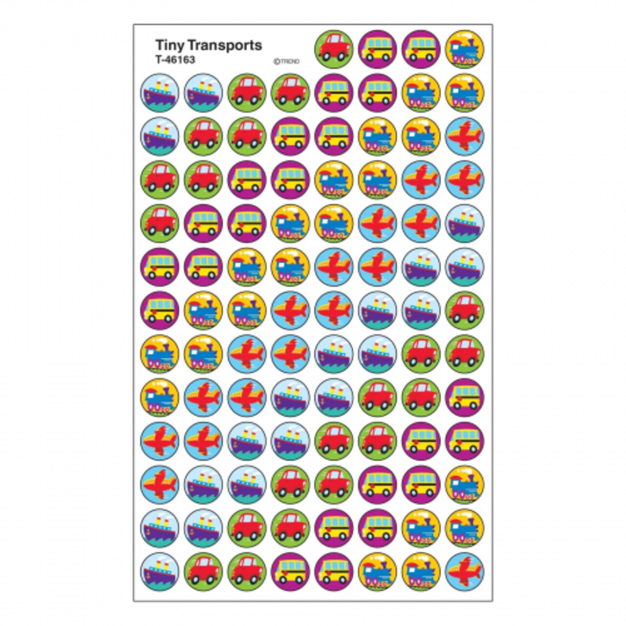 Transport Stickers 800/PK – Mini Vehicle Stickers for Crafts, Scrapbooks, and Classroom Rewards